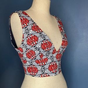 Zara/Trafaluc African print crop top